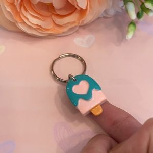 Ice cream heart keychain